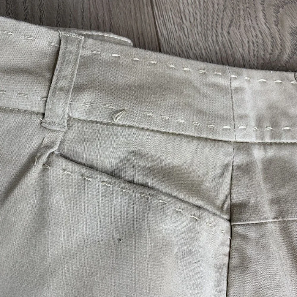 Claudia EV Cropped Pants Womens 12 Bown Solid Zip Square Button Close Stitching - Picture 5 of 9